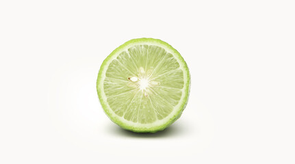 Half of lime citrus fruit isolated on white background with clipping path