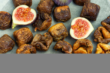 Dried and fresh figs.