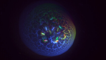 3D rendering abstract colorful fractal light background