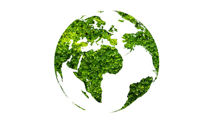 green globe Isolate on transparent background PNG file