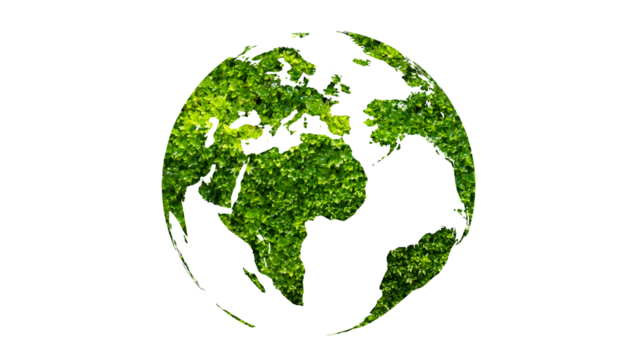 green globe Isolate on transparent background PNG file