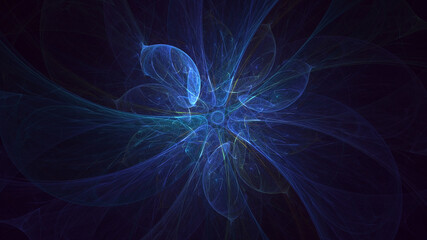 3D rendering abstract multicolor fractal light background