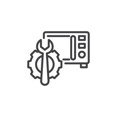 Microwave repair line icon