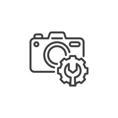 Photo Camera repair line icon