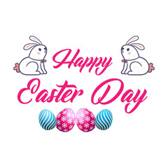 Easter Eggs Flowers Seamless Border Easter Design | Colourful Easter Banner with Bunnies, Eggs and Flowers. Vector | Easter Eggs and Spring Flowers | Happy Easter Day Congratulatory Easter Background	