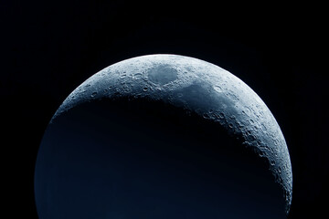Beautiful moon on a dark background. Elements of this image furnished by NASA