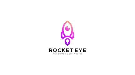 Vector eye and rocket logo combination logo design