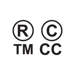 Copyright icon symbol in flat style