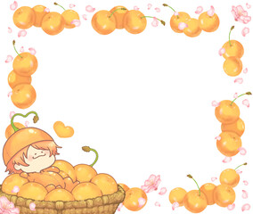 カゴ入りさくらんぼ君とさくらんぼフレーム　イエローver