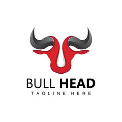 Obraz premium Bull Head Logo, Farm Animal Vector, Livestock Illustration, Company Brand Icon