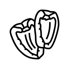 slice green pepper line icon vector. slice green pepper sign. isolated contour symbol black illustration