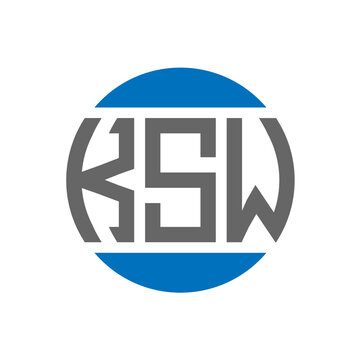 KSW letter logo design on white background. KSW creative initials circle logo concept. KSW letter design.