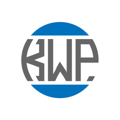 KWP letter logo design on white background. KWP creative initials circle logo concept. KWP letter design.