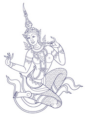 hand drawn illustration of a fairy