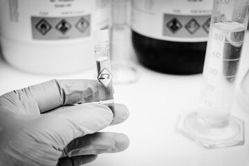 chemical in glass, chemical in the laboratory and industry