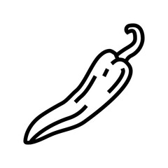 yellow chili pepper line icon vector. yellow chili pepper sign. isolated contour symbol black illustration