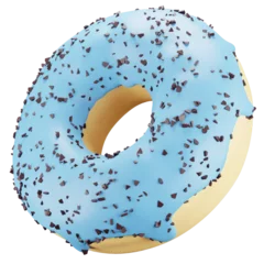 Zelfklevend Fotobehang 3D Donut Isolated. Donut PNG, Donut transparent background. Donut illustration, good for food, cake, bakery, or desert promotion designs. © Hadiid