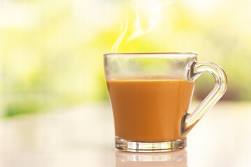 Cup of tea on table 