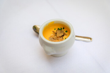 Truffle appetizer with black truffles at a luxury restaurant in Nice, France