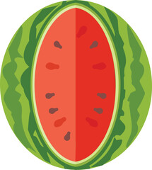 Watermelon fruit icon cartoon vector. Slice food. Juice peel