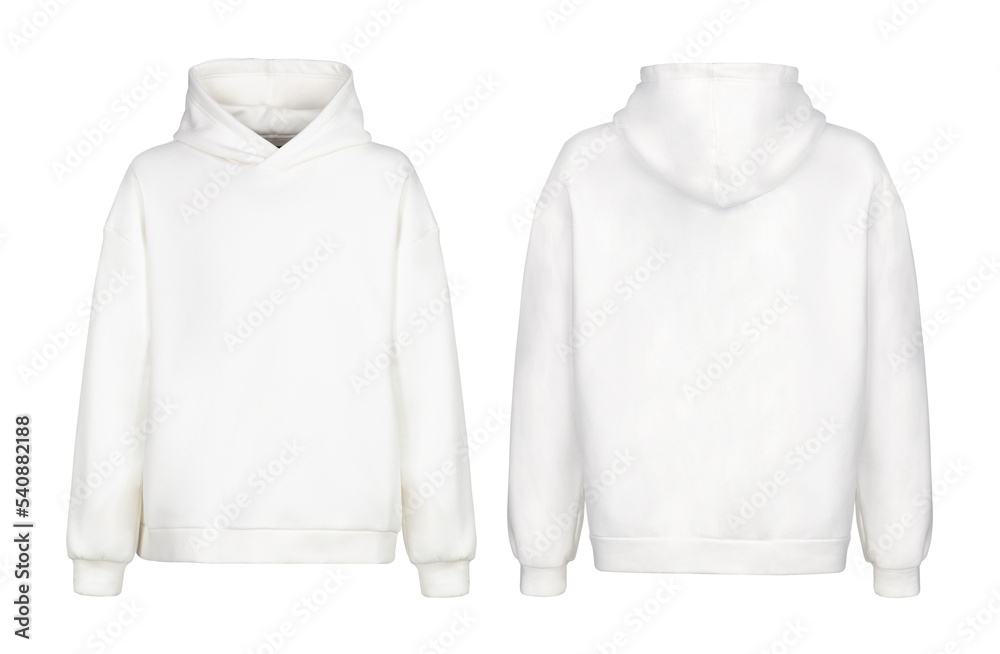 Sticker white hoodie template. hoodie sweatshirt long sleeve with clipping path, hoody for design mockup for - Stickers