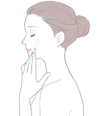 スキンケアをする女性