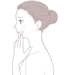 スキンケアをする女性