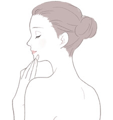 スキンケアをする女性