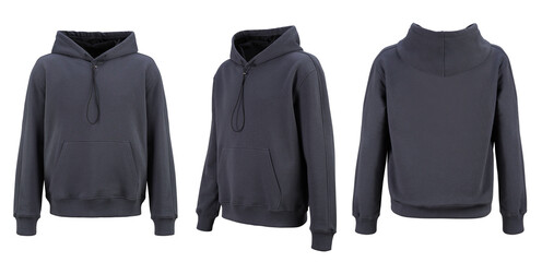 Dark grey hoodie template. Hoodie sweatshirt long sleeve with clipping path, hoody for design...