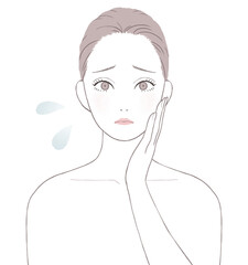 肌トラブルに悩む女性