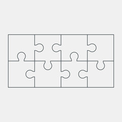 Puzzle simple piece template quality vector illustration cut