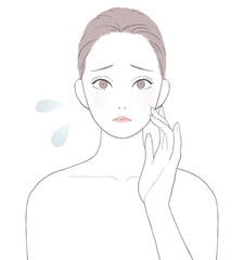 肌トラブルに悩む女性
