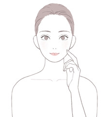 スキンケアをする女性