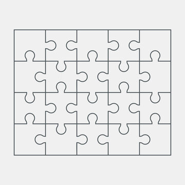 Puzzle simple piece template quality vector illustration cut
