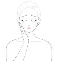 肌トラブルに悩む女性