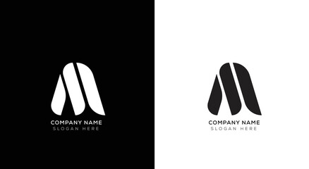 Minimal letter 3d M logo template