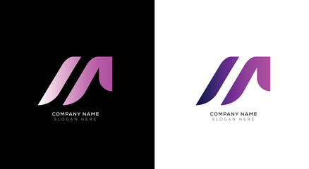 Minimal letter 3d M logo template