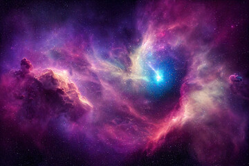 Fototapeta na wymiar Space nebula, colorful abstract background image 