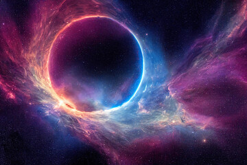 Fototapeta na wymiar Space nebula, colorful abstract background image 