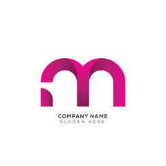 Minimal letter 3d M logo template