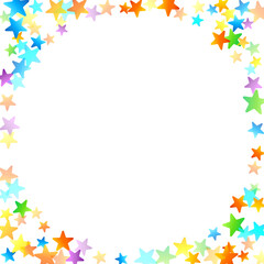 Rainbow Festive Confetti. Carnival Star Falling.