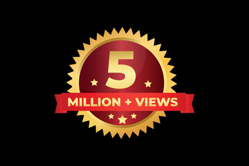 5 million views vector element - obrazy, fototapety, plakaty