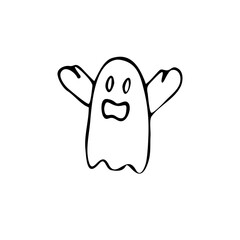 hand drawn of ghost,good for your project and halloween event