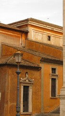 ancient ocher yellow roman village houses with historic architecture