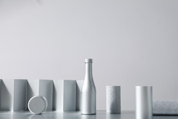 Concept of Silver, different silver textures and items