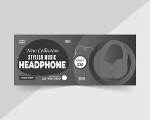 Headphone sale electronic agency social media  Banner design