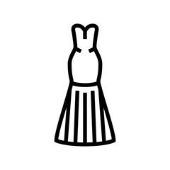 mermaid wedding dress line icon vector. mermaid wedding dress sign. isolated contour symbol black illustration