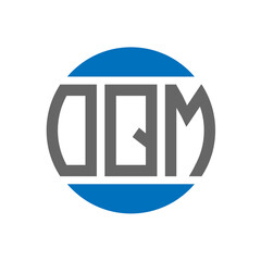 OQM letter logo design on white background. OQM creative initials circle logo concept. OQM letter design.