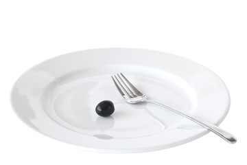 Plate, Fork And Olive.