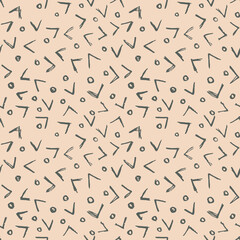 Vector Seamless Hand Drawn Scribble Pattern. Minimal Artistic Sketch Endless Print.